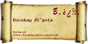 Bocskay Ágota névjegykártya
