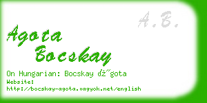agota bocskay business card